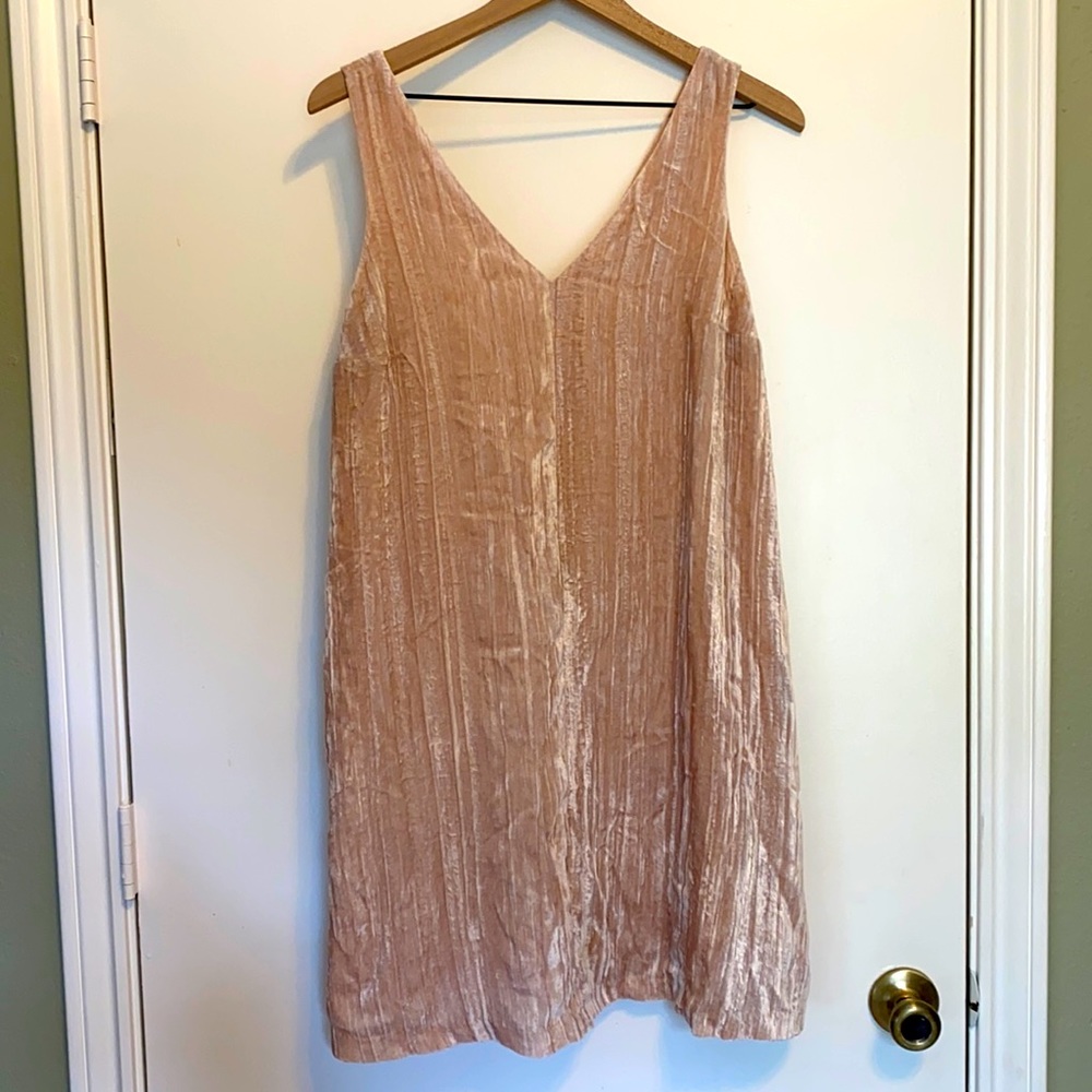 LOFT Blush Crushed-Velvet Dress